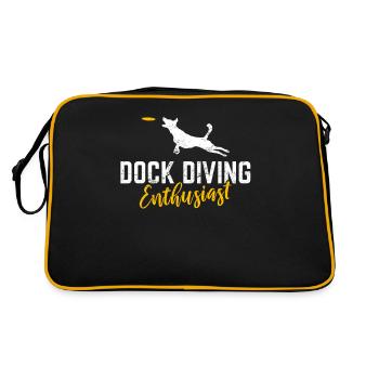 Dock Diving Enthusiast Drôle Dog Lover Dog Jumping - Sac Retro - noir/or - Dos