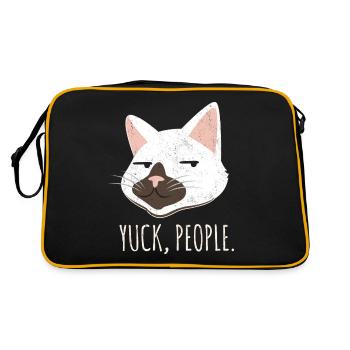 Beurk, les gens. Drôle de chat Amoureux Chat Maman Amour Chats C - Sac Retro - noir/or - Dos