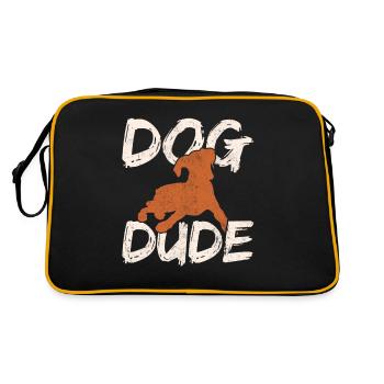 Dog Dude Funny Dog Lover Dog Dad Dog Walker Dog Tr - Retro Tasche - Schwarz/Gold - Hinten