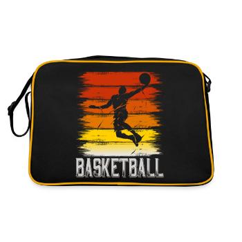 Basketball Basketballspieler Dunking Vintage Retro - Retro Tasche - Schwarz/Gold - Hinten