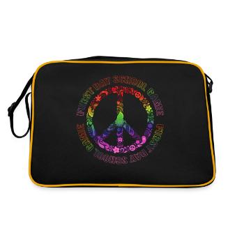FIRST DAY SCHOOL GAME FLORAL PEACE MULTICOLOR - Sac Retro - noir/or - Dos