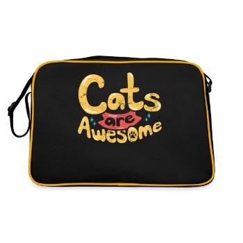 Les chats sont géniaux propriétaire de chat Drôle d’amoureux des chats Chat - Sac Retro - noir/or - Dos