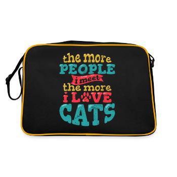 Plus je rencontre de gens, plus j’aime les chats drôles - Sac Retro - noir/or - Dos