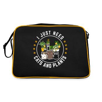 J’ai juste besoin de chats et de plantes Amoureux des chats Maman - Sac Retro - noir/or - Dos
