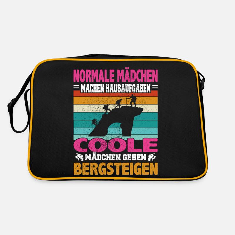 Witziger Bergsteigerin Spruch für Mädchen zum Retro Tasche
