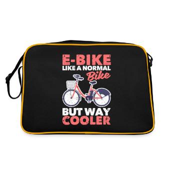 E-Bike Wie ein normales Fahrrad, aber viel cooler - Retro Tasche - Schwarz/Gold - Hinten