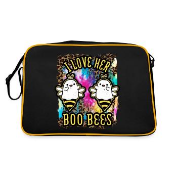 Halloween I love her Boo Bees Tie Dye - Retro Bag - black/gold - Back