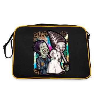 Halloween Witch and Zombie Tie Dye - Retro Bag - black/gold - Back
