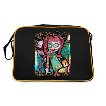Halloween Zombie Stoffpuppe Krawattenfarbe - Retro Tasche - Schwarz/Gold - Hinten