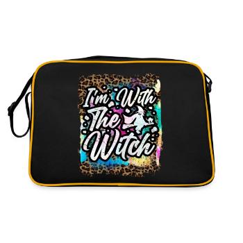 Halloween I'm with the witch Tie Dye - Retro Bag - black/gold - Back