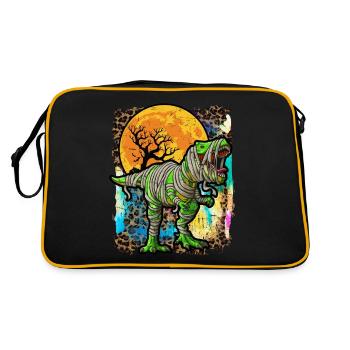 Halloween Dinosaur Zombie Tie Dye - Retro Bag - black/gold - Back