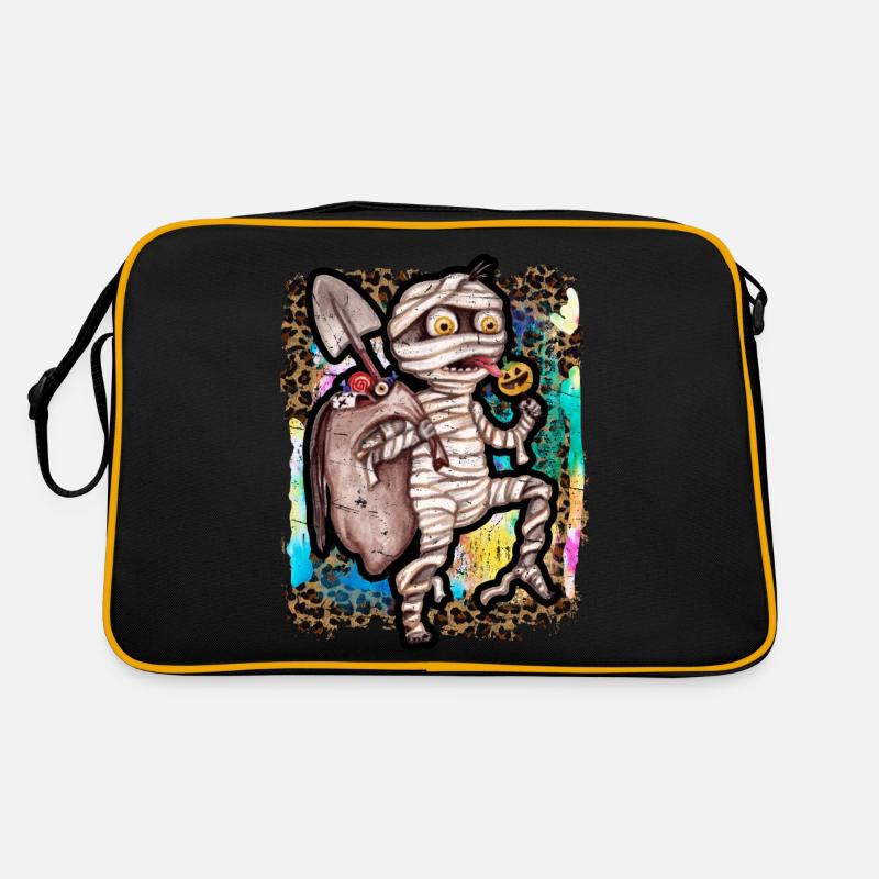 Halloween Zombie Mummy Tie Dye - Retro Bag - black/gold