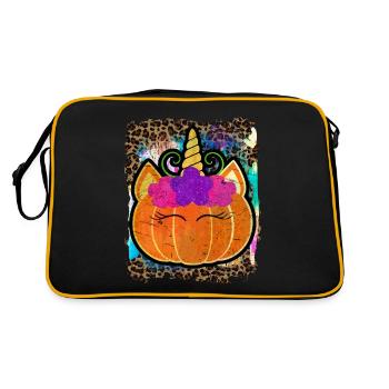 Halloween Unicorn Pumpkin Tie Dye - Retro Bag - black/gold - Back