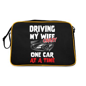 Driving My Wife Crazy One Car At A Time Car Lovers - Retro Bag - black/gold - Back