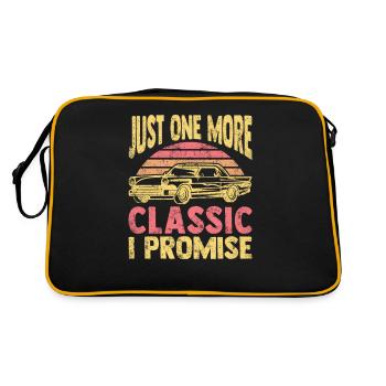 Just One More Classic Car I Promise Vintage Car Lo - Retro Tasche - Schwarz/Gold - Hinten