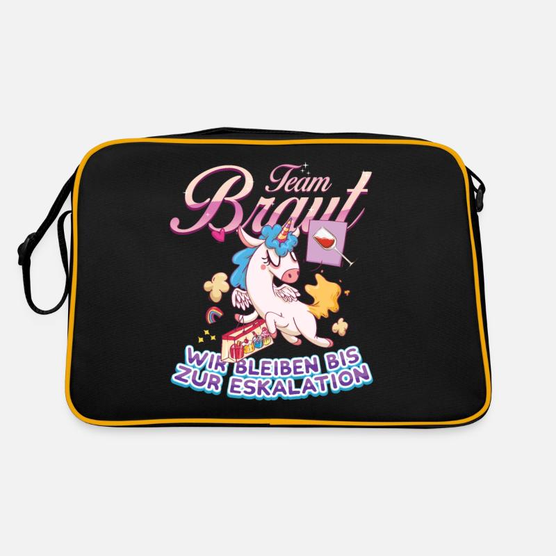 Team Braut Einhorn Wir bleiben Retro Tasche