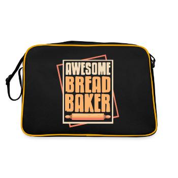 Awesome Bread Baker Cool Baking Designs T-Shirt - Retro Tasche - Schwarz/Gold - Hinten