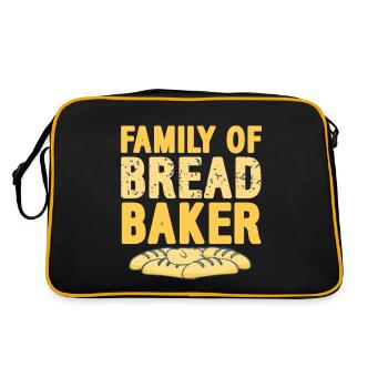 Family Of Bread Baker Vintage Baking T-Shirt - Retro Tasche - Schwarz/Gold - Hinten