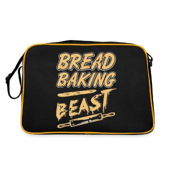 Bread Baking Beast Awesome Vintage Baker Tee - Retro Tasche - Schwarz/Gold - Hinten