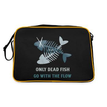 Seuls les poissons morts suivent le courant. Être différent - Sac Retro - noir/or - Dos