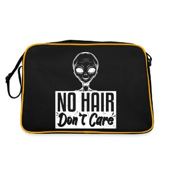No Hair Dont Care Funny Bald Head - Retro Bag - black/gold - Back