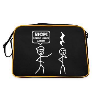Stop, you are under arrest | Stickman - Retro Bag - black/gold - Back