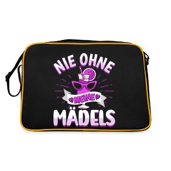 Frauen Mädels Freundinnen Feier - Retro Tasche - Schwarz/Gold - Hinten