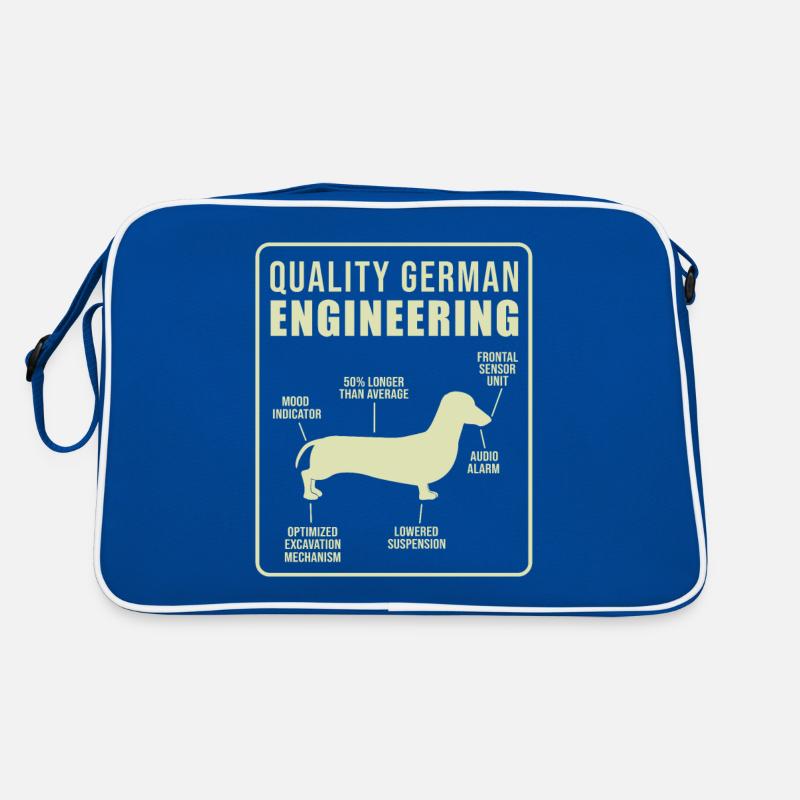 Quality German Engineering Daschund Retro Tasche