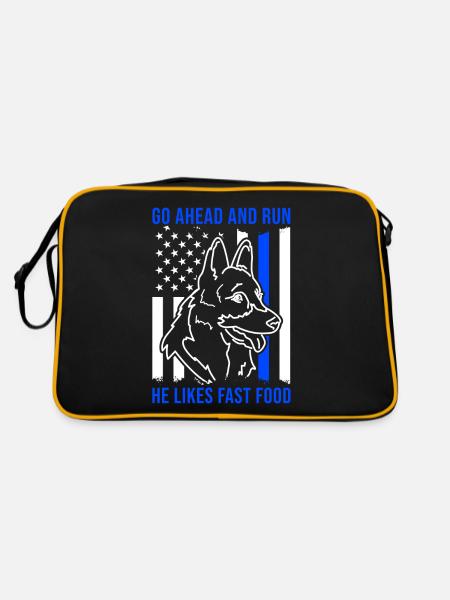 Go Ahead Run He Likes Fast Food - Retro Tasche - Schwarz/Gold - Hinten