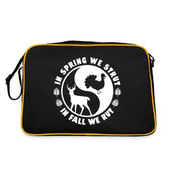 In Spring We Strut In Fall We Rut - Retro Tasche - Schwarz/Gold - Hinten