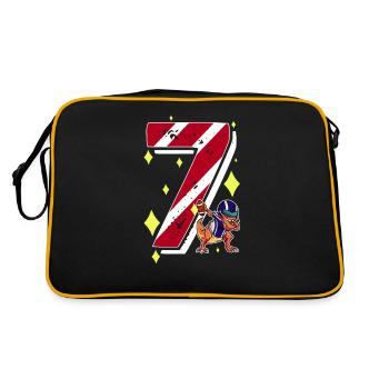 7 Jahre alter Dinosaurier American Football 7. B-Day - Retro Tasche - Schwarz/Gold - Hinten