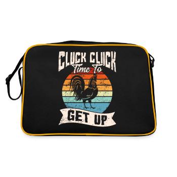 Cluck Cluck Time To Get Up Chicken Love Chicken Fa - Retro Bag - black/gold - Back