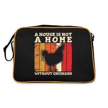 A House Is Not A Home Without Chickens Love Chicke - Retro Bag - black/gold - Back