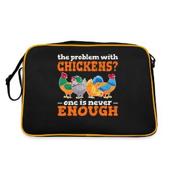 The Problem With Chickens? One Is Never Enough - Retro Bag - black/gold - Back