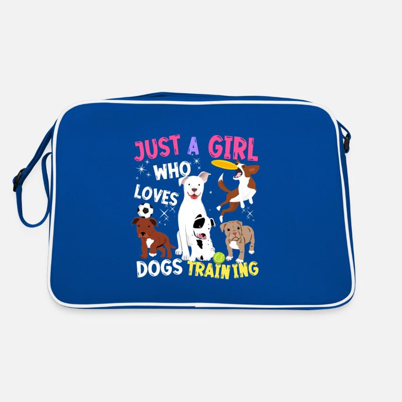 Nur ein Mädchen, das Hundetraining liebt Retro Tasche