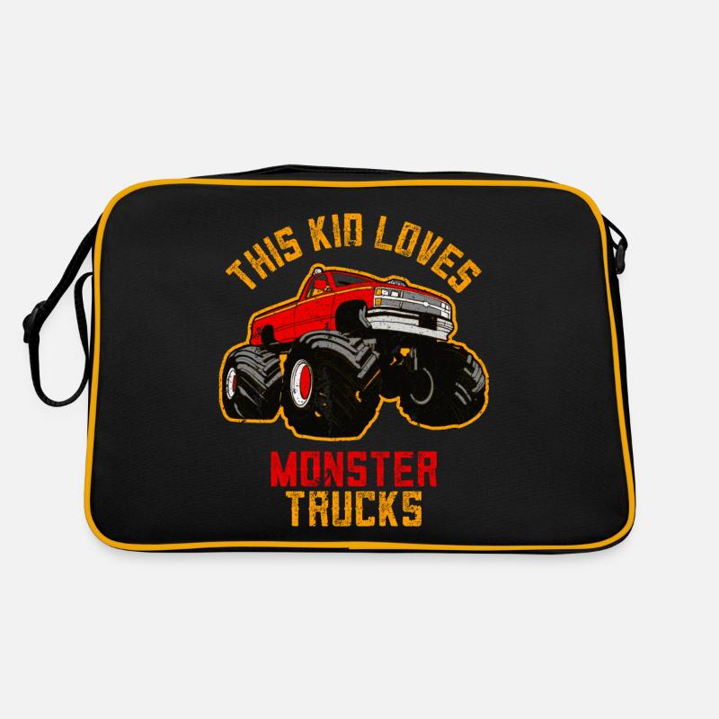 This Kid loves Monster Trucks Retro Bag