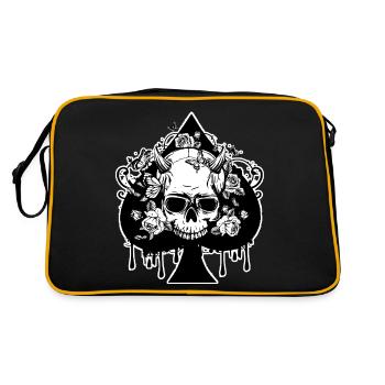 Tête de mort DARCK avec des roses dans un cœur - Sac Retro - noir/or - Dos