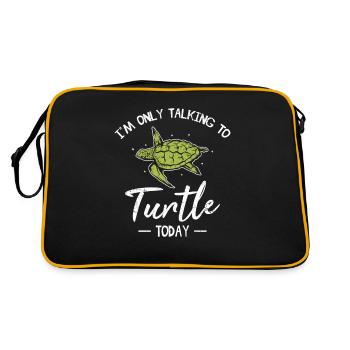 In The Only Talking To My Turtle Today Funny Sea Turtl - Retro Bag - black/gold - Back