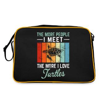 The More People I Meet The More I Love Turtles Sea - Retro Bag - black/gold - Back