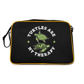Turtles Are My Therapy Funny Sea Turtle Lover Ocea - Retro Bag - black/gold - Back