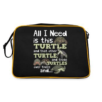 All I Need Is This Turtle And Those Over There Tur - Retro Bag - black/gold - Back