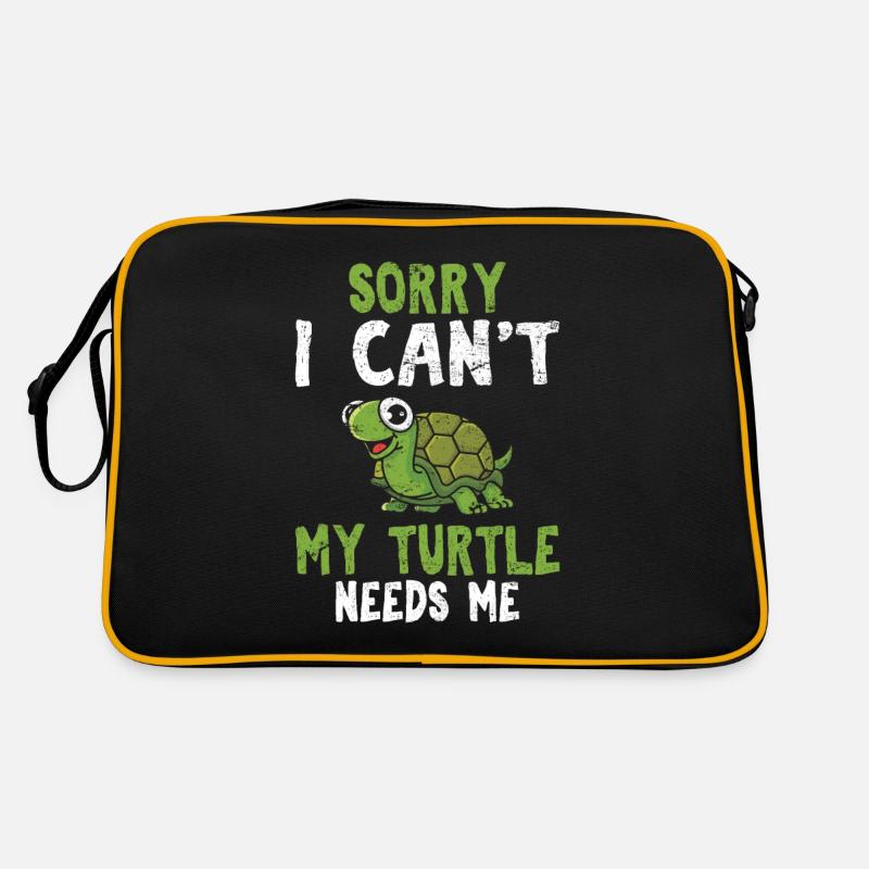 Sorry I Can't My Turtle Needs Me Funny Sea Turtle Retro Tasche