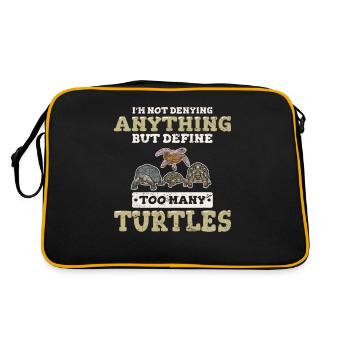 Define Too Many Turtles Funny Sea Turtle Lover Sea - Retro Bag - black/gold - Back