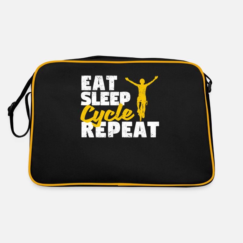 Eat Sleep Cycle Repeat Funny Bicycle Cyclist Bike Retro Bag