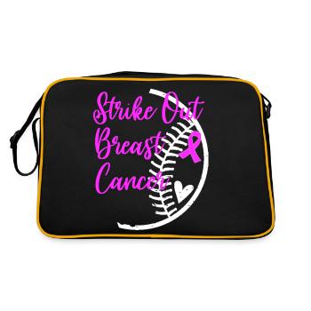 Strike Out Breast Cancer Awareness Softball Ball - Retro Bag - black/gold - Back
