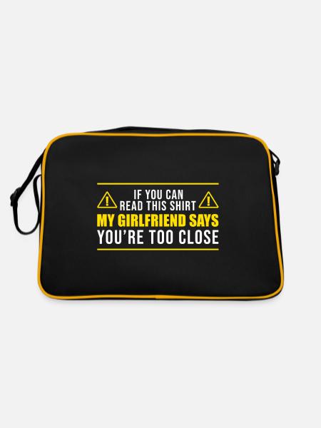 If You Can Read This My Girlfriend Says You're Too - Retro Tasche - Schwarz/Gold - Hinten
