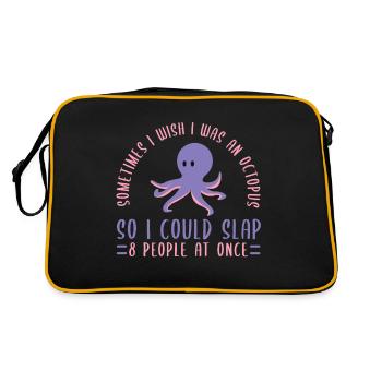 Sometimes I Wish I Was An Octopus - Retro Tasche - Schwarz/Gold - Hinten
