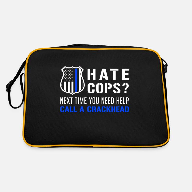 Hate Cops Next Time You Need Help Call A Crackhead Retro Tasche