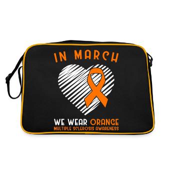 In March We Wear Orange Multiple Sclerosis - Retro Tasche - Schwarz/Gold - Hinten