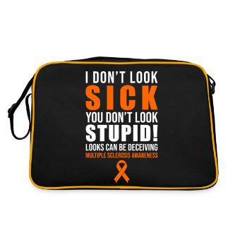 I Dont Look Sick You Dont Look Stupid MS Awareness - Retro Tasche - Schwarz/Gold - Hinten